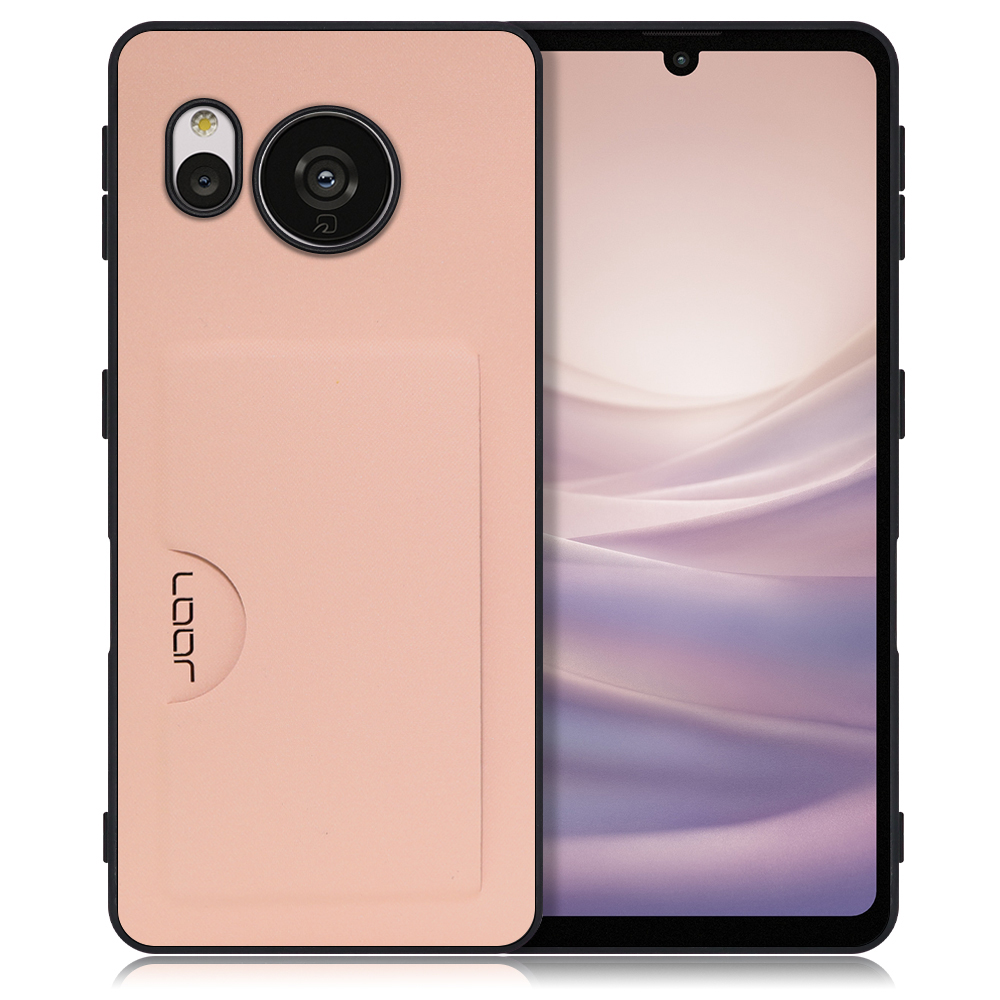 LOOF SKIN SLIM-SLOT AQUOS sense7 Plus 用 [アンバーローズ] 背面 ケース スマホケース スマホカバー 背面カード 収納付き 薄い ポケット カード収納