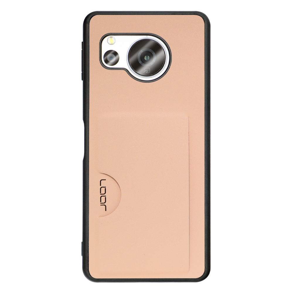 LOOF SKIN SLIM-SLOT AQUOS sense8 アクオス 用 [アンバーローズ] 背面 ケース スマホケース スマホカバー 背面カード 収納付き 薄い ポケット カード収納