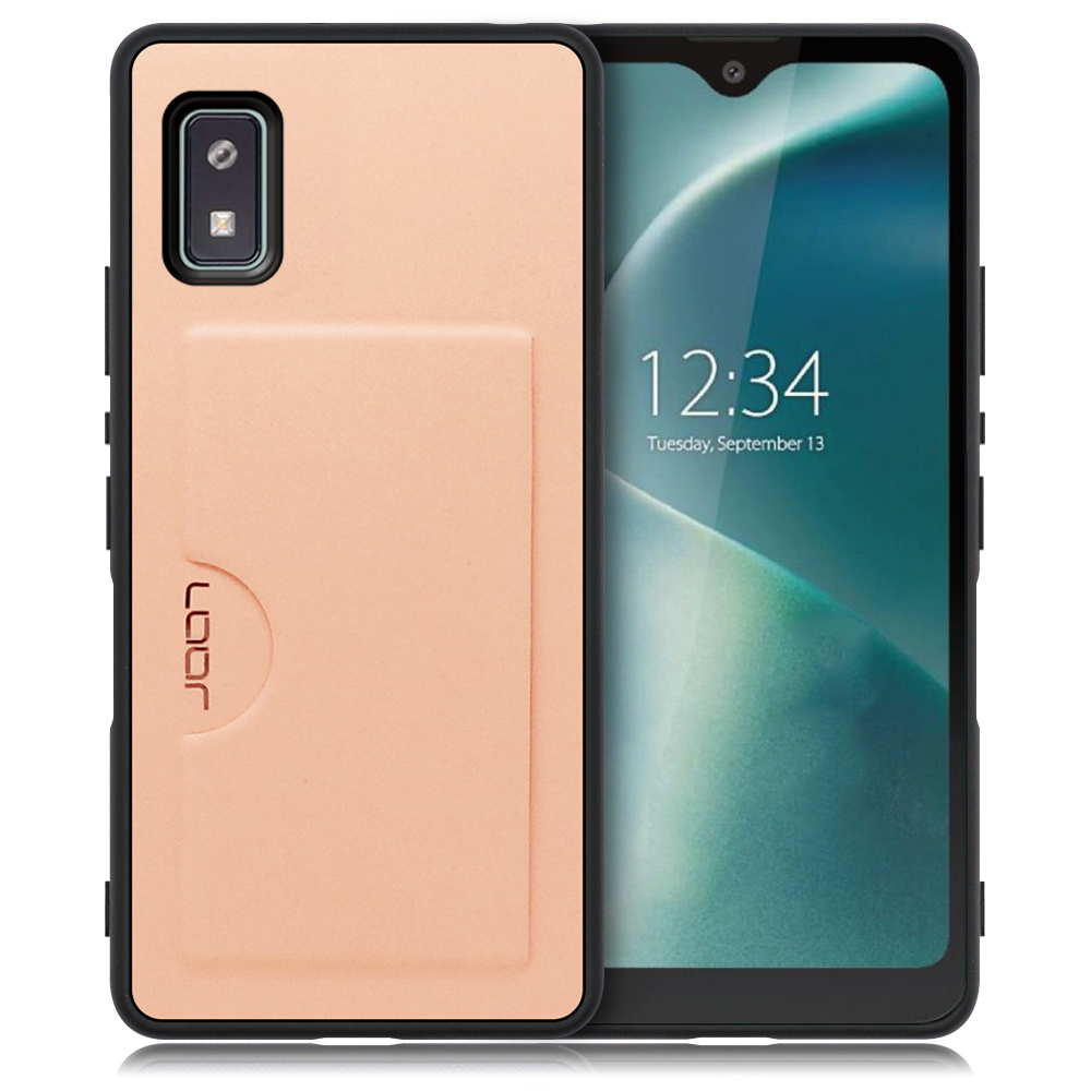 LOOF SKIN SLIM-SLOT Series AQUOS wish2 / wish 用 [アンバーローズ] 薄い 軽量 背面 PUレザー カードポケット ケース カバー シンプル スマホケース スマホカバー