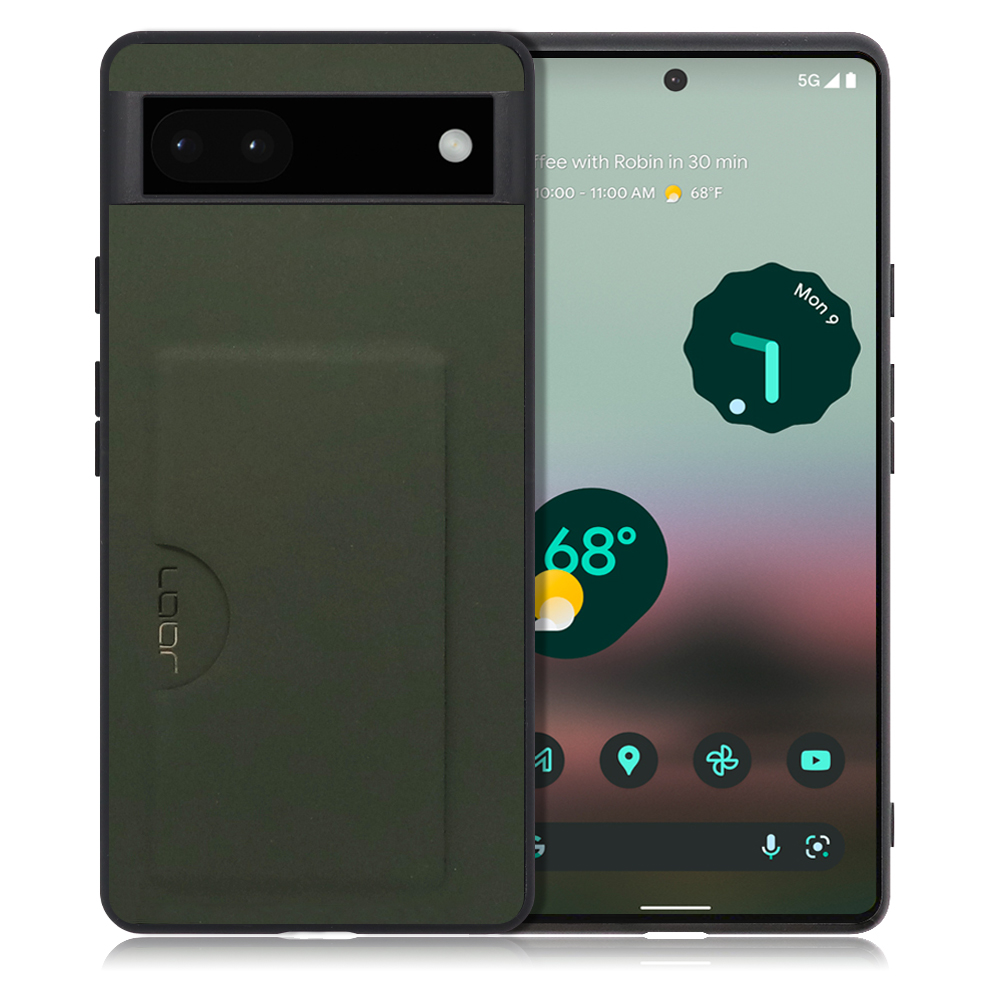 LOOF SKIN SLIM-SLOT Series Google Pixel 6a 用 [エバーグリーン] スマホケース スマホカバー 背面カード 収納付き 薄い ポケット カード収納
