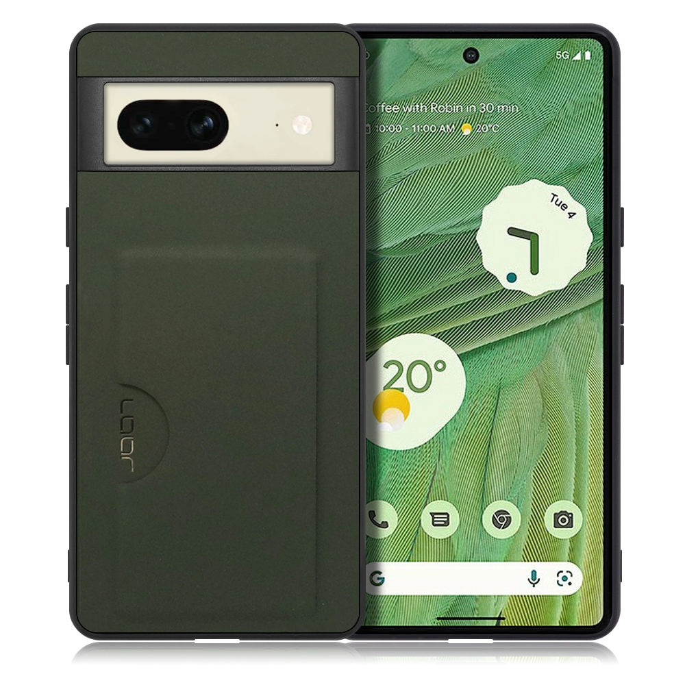 LOOF SKIN SLIM-SLOT Google Pixel 7 用 [エバーグリーン] 背面 ケース スマホケース スマホカバー 背面カード 収納付き 薄い ポケット カード収納