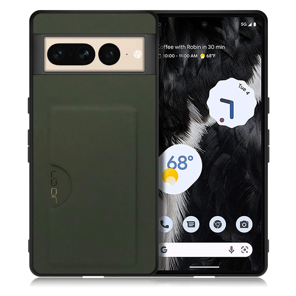 LOOF SKIN SLIM-SLOT Google Pixel 7 Pro 用 [エバーグリーン] 背面 ケース スマホケース スマホカバー 背面カード 収納付き 薄い ポケット カード収納