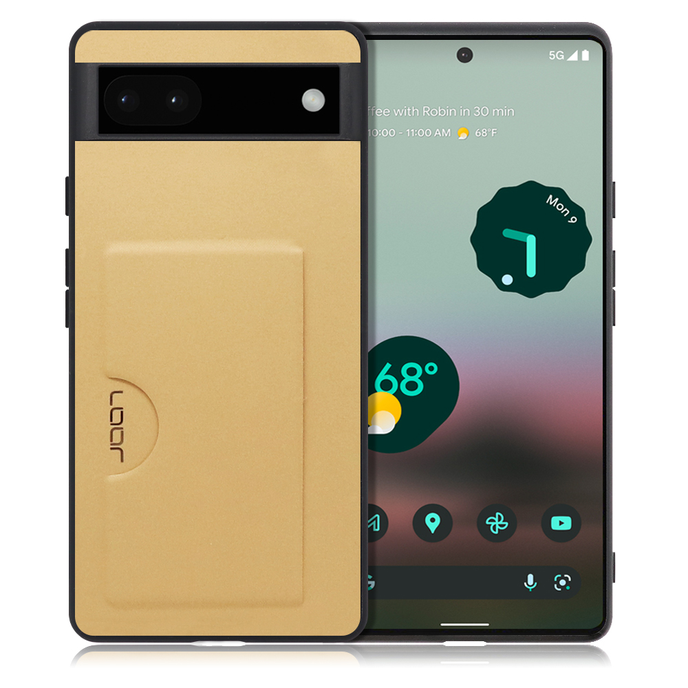 LOOF SKIN SLIM-SLOT Google Pixel 6a 用 [ゴールド] スマホケース スマホカバー 背面カード 収納付き 薄い ポケット カード収納