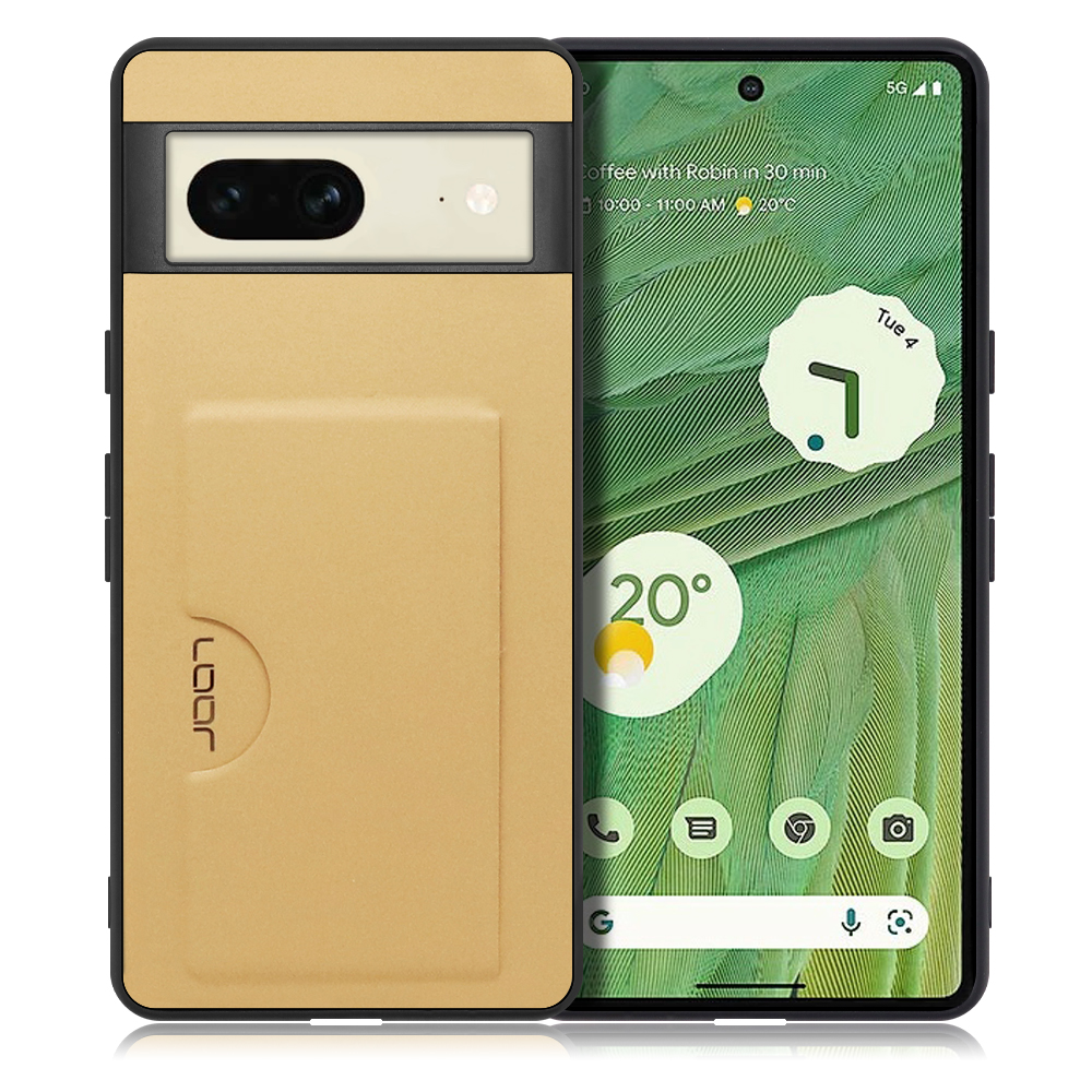 LooCo Official Shop LOOF SKIN SLIM-SLOT Series Google Pixel 用 [ゴールド] 背面  ケース スマホケース スマホカバー 背面カード 収納付き 薄い ポケット カード収納