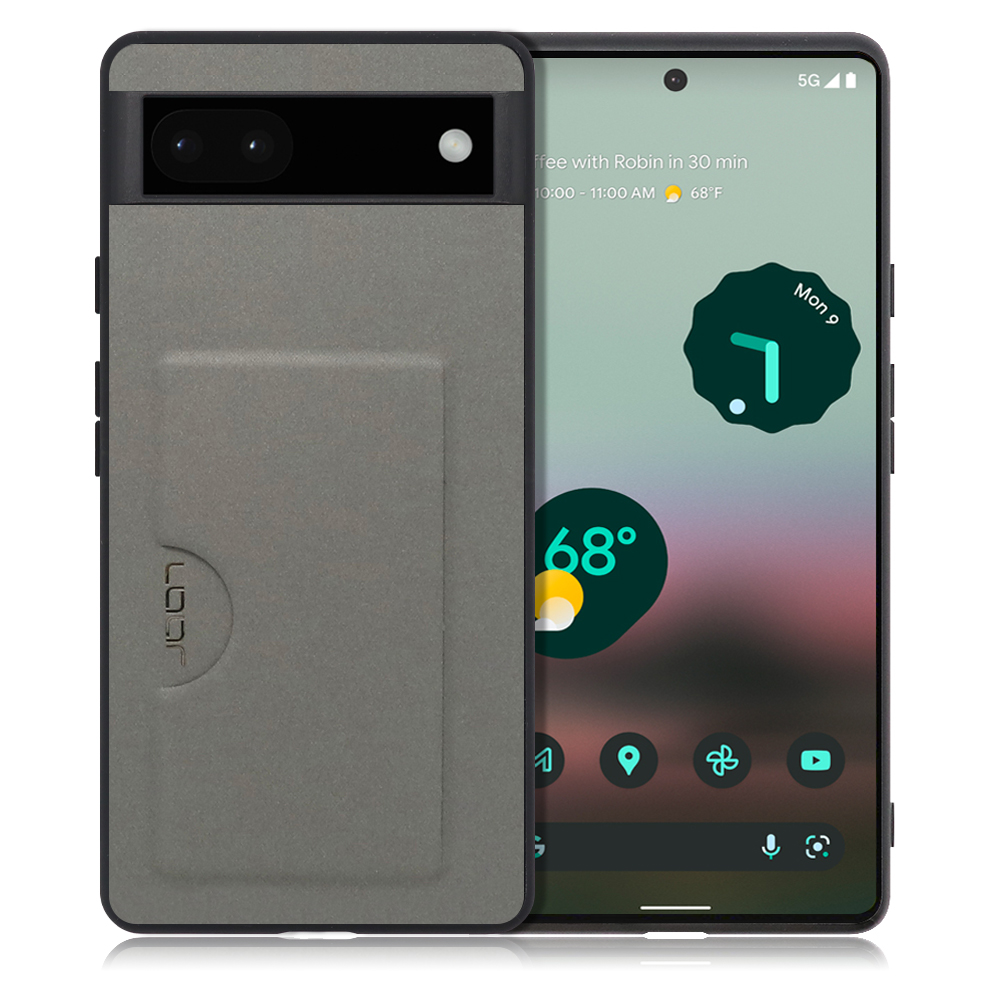LOOF SKIN SLIM-SLOT Series Google Pixel 6a 用 [グレー] スマホケース スマホカバー 背面カード 収納付き 薄い ポケット カード収納