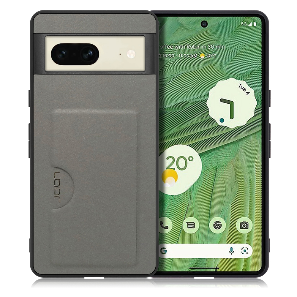 LOOF Skin Slim-Slot Series Google Pixel 7 Pixel7 グーグルピクセル7 用 [グレー] 背面 ケース スマホケース スマホカバー 背面カード 収納付き 薄い ポケット カード収納