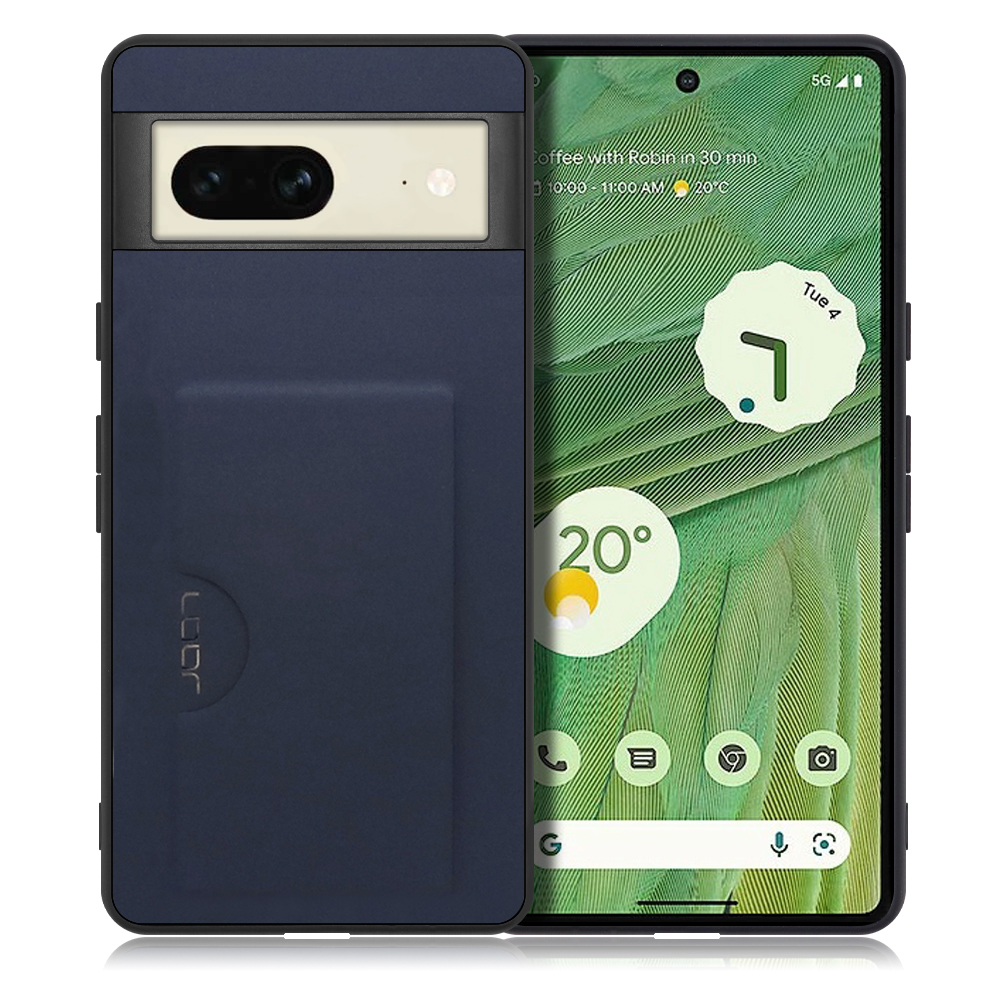 LOOF SKIN SLIM-SLOT Google Pixel 7 用 [ネイビー] 背面 ケース スマホケース スマホカバー 背面カード 収納付き 薄い ポケット カード収納