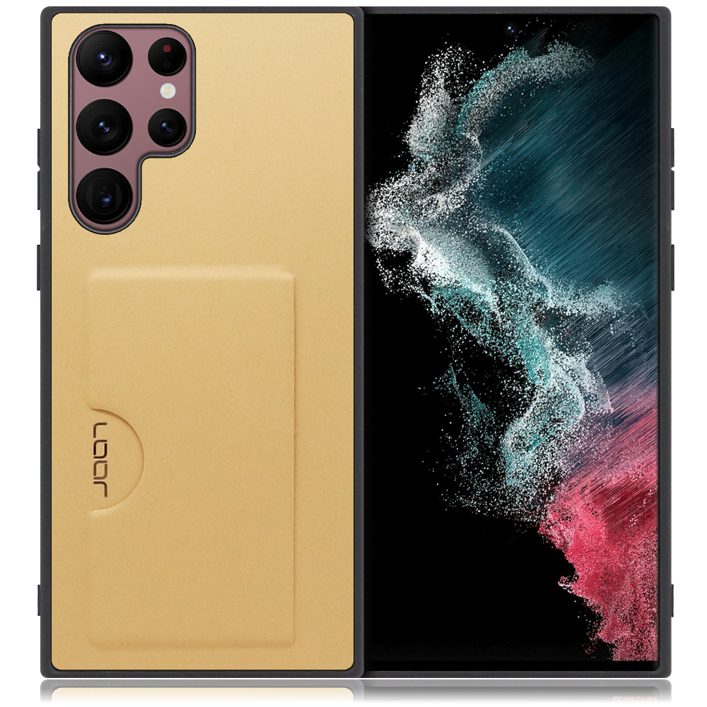 LOOF SKIN SLIM-SLOT Series Galaxy S22 Ultra SC-52C / SCG14 用 [ゴールド] 薄い 軽量 背面 PUレザー カードポケット ケース カバー シンプル スマホケース スマホカバー