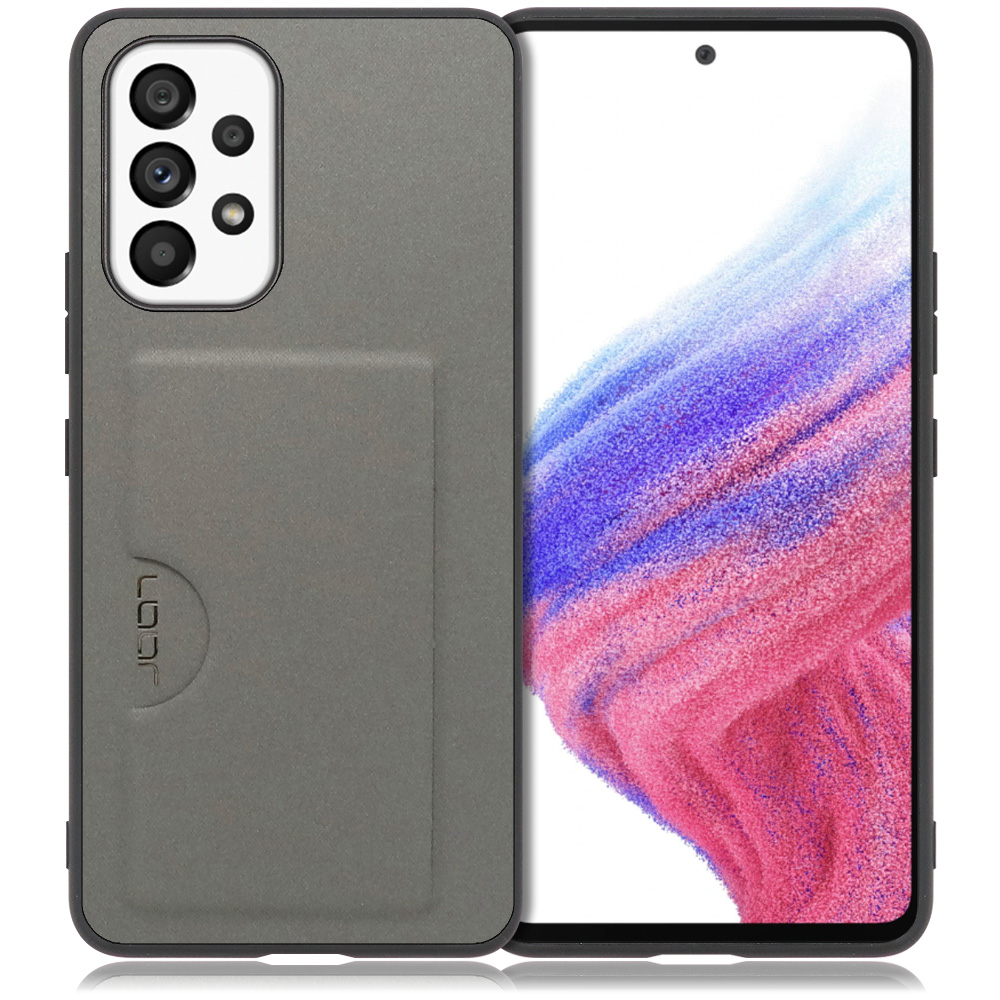LOOF SKIN SLIM-SLOT Series Galaxy A53 5G / SCG15 / SC-53C 用 [グレー] 薄い 軽量 背面 PUレザー カードポケット ケース カバー シンプル スマホケース スマホカバー