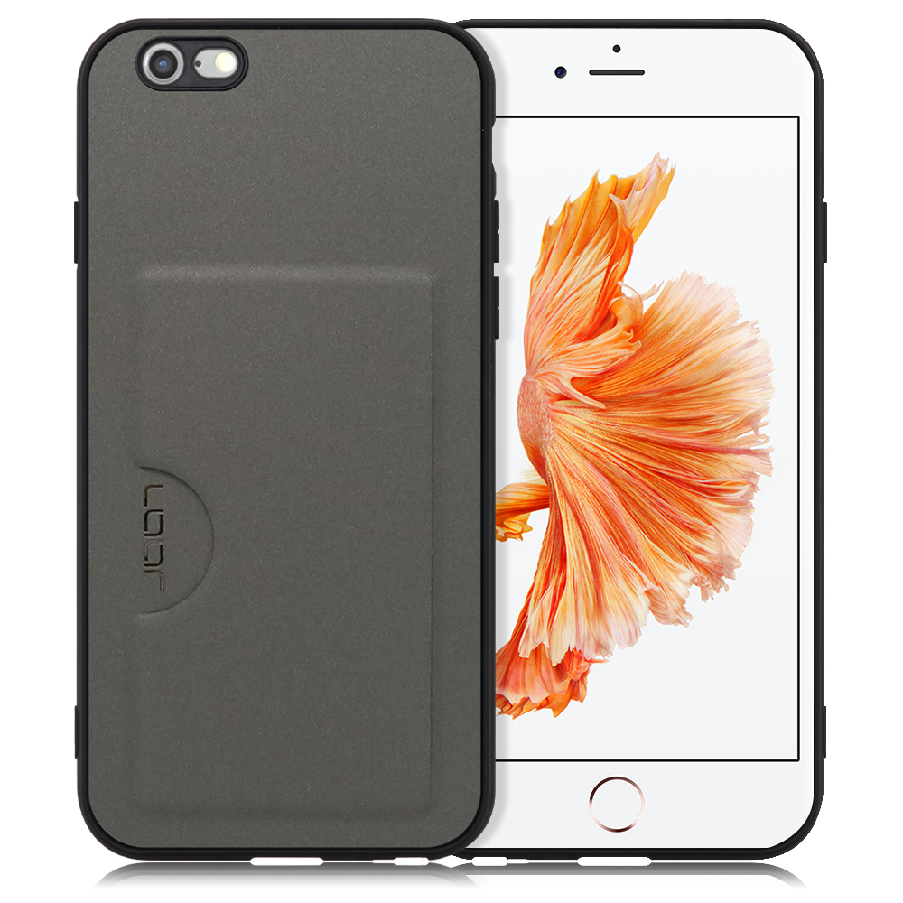 Looco Official Shop Loof Skin Iphone 6 6s用 グレー 薄い 軽量 背面 Puレザー カードポケット ケース カバー シンプル スマホケース スマホカバー
