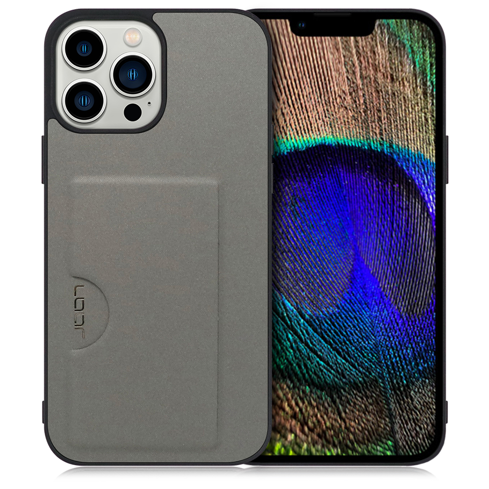 LOOF SKIN SLIM-SLOT Series iPhone 13 Pro Max 用 [グレー] 薄い 軽量 背面 PUレザー カードポケット ケース カバー シンプル スマホケース スマホカバー