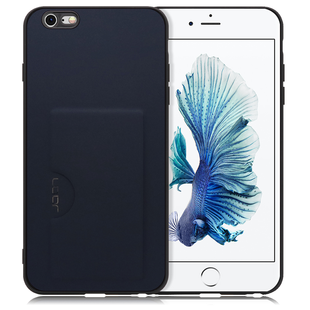 Looco Official Shop Loof Skin Iphone 6 Plus 6s Plus用 ネイビー 薄い 軽量 背面 Puレザー カードポケット ケース カバー シンプル スマホケース スマホカバー