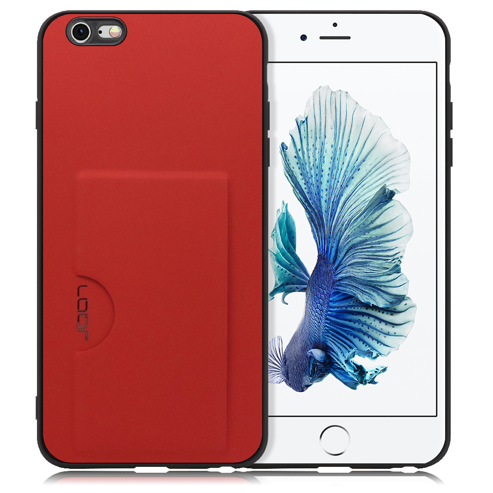 Looco Official Shop Loof Skin Iphone 6 Plus 6s Plus用 レッド 薄い 軽量 背面 Puレザー カードポケット ケース カバー シンプル スマホケース スマホカバー
