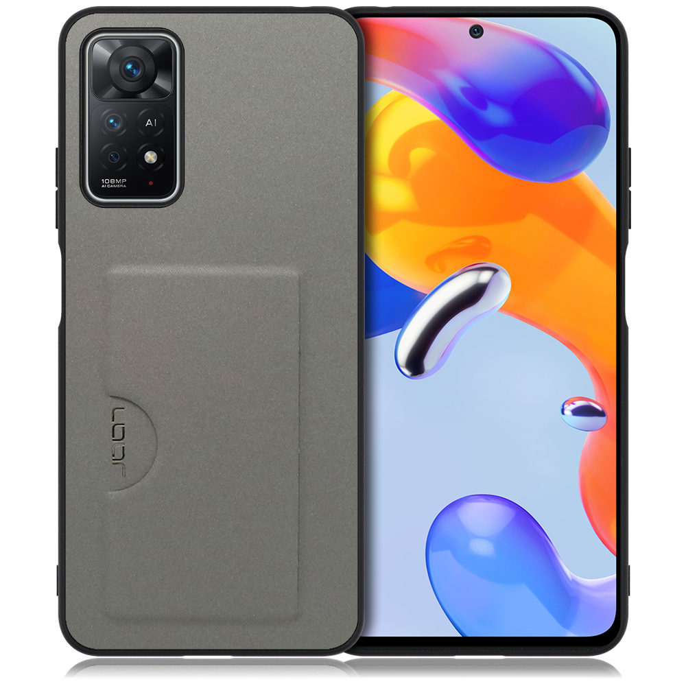 LOOF SKIN SLIM-SLOT Series Xiaomi Redmi Note 11 Pro 5G 用 [グレー] スマホケース スマホカバー 背面カード 収納付き 薄い ポケット カード収納