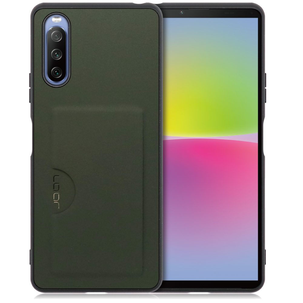 LOOF SKIN SLIM-SLOT Series Xperia 10 IV / SO-52C / SOG07 用 [エバーグリーン] スマホケース スマホカバー 背面カード 収納付き 薄い ポケット カード収納