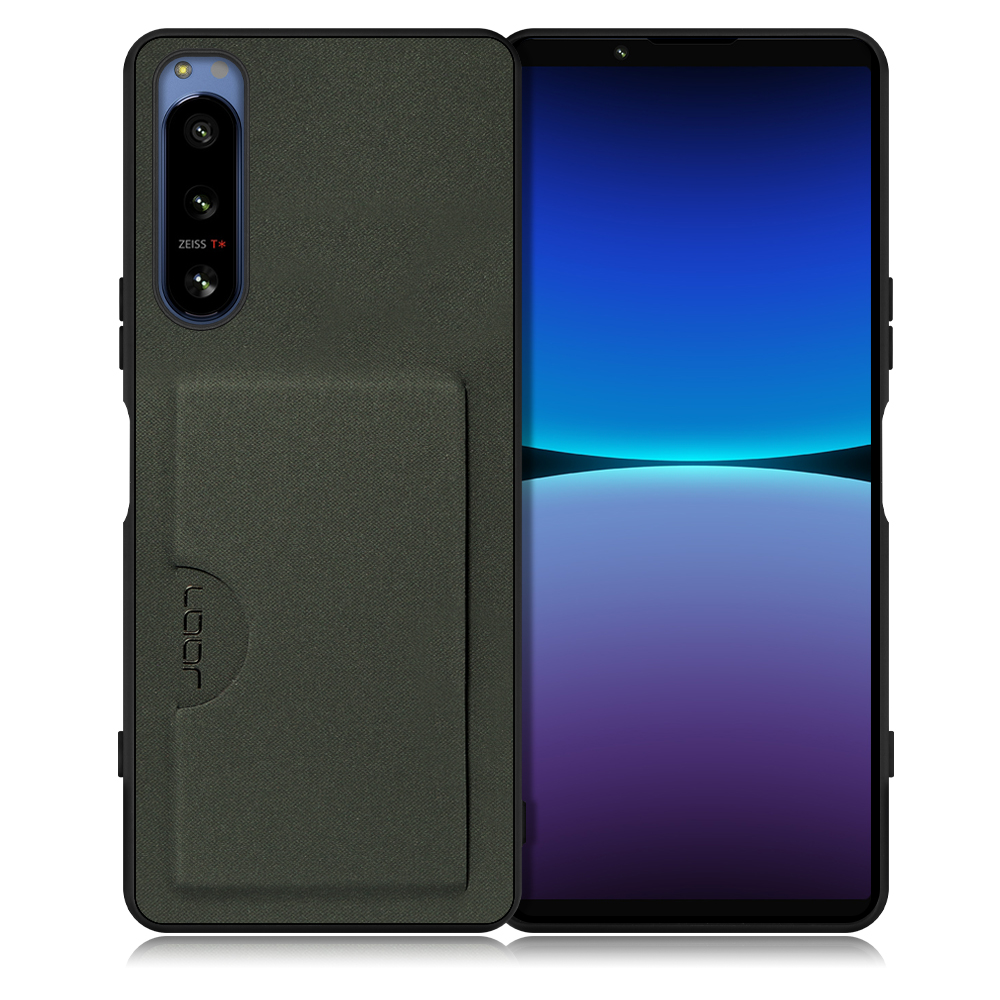 LOOF SKIN SLIM-SLOT Series Xperia 5 IV SO-54C SOG09 用 [エバーグリーン] 背面 ケース スマホケース スマホカバー 背面カード 収納付き 薄い ポケット カード収納