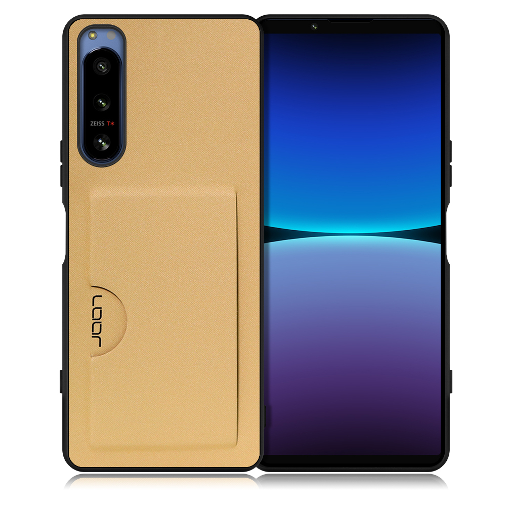 LOOF SKIN SLIM-SLOT Series Xperia 5 IV SO-54C SOG09 用 [ゴールド] 背面 ケース スマホケース スマホカバー 背面カード 収納付き 薄い ポケット カード収納