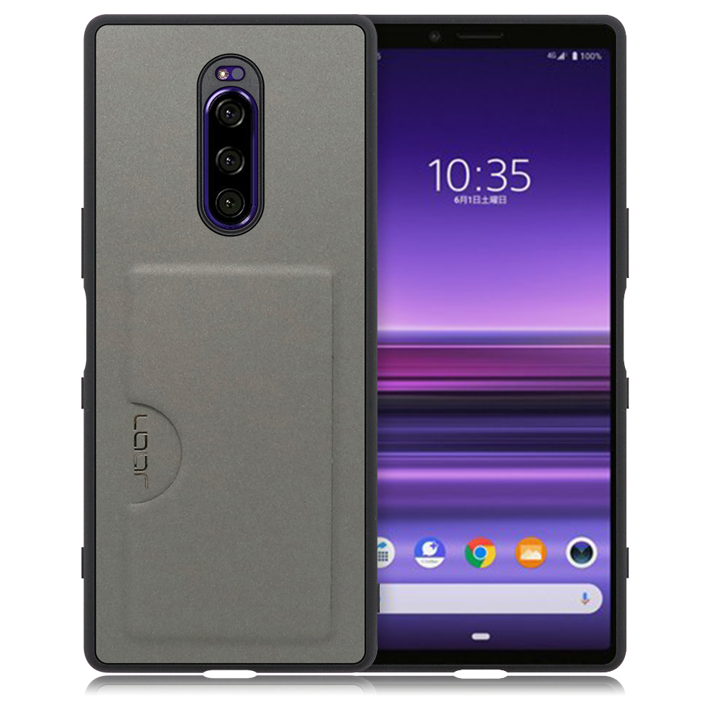 Looco Official Shop Loof Skin Xperia 1 So 03l Sov40 Xperia 1 Professional Edition用 グレー 薄い 軽量 背面 Puレザー カードポケット ケース カバー シンプル スマホケース スマホカバー