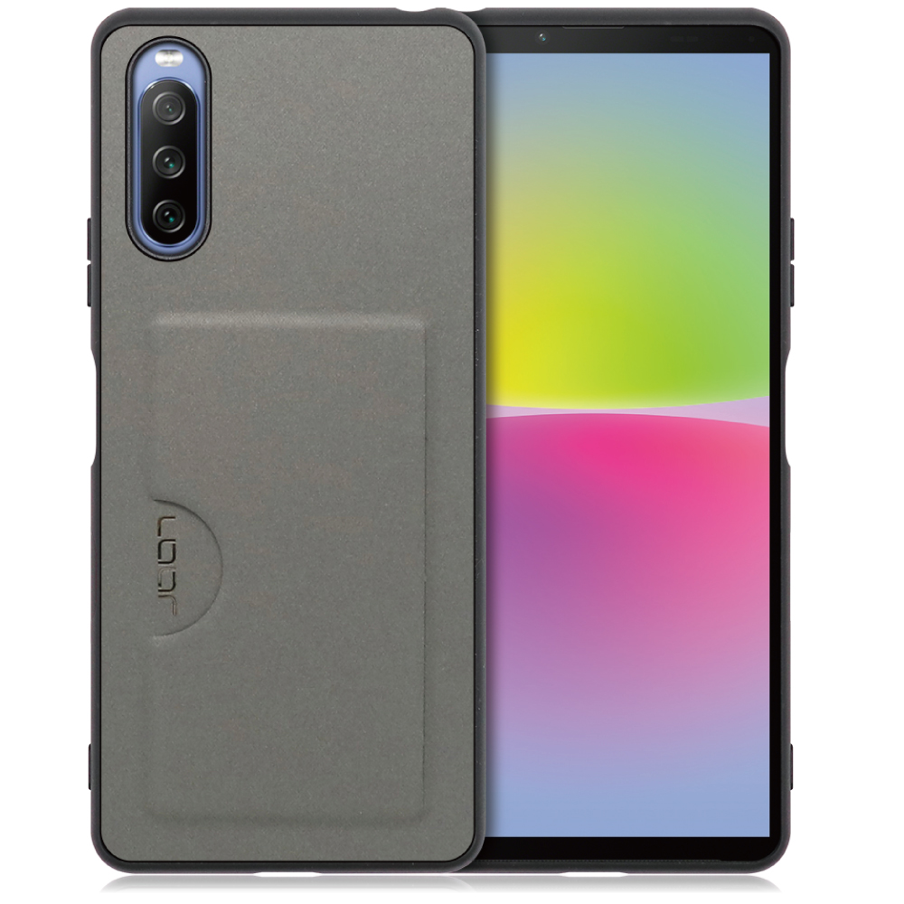 LOOF SKIN SLIM-SLOT Series Xperia 10 IV / SO-52C / SOG07 用 [グレー] スマホケース スマホカバー 背面カード 収納付き 薄い ポケット カード収納