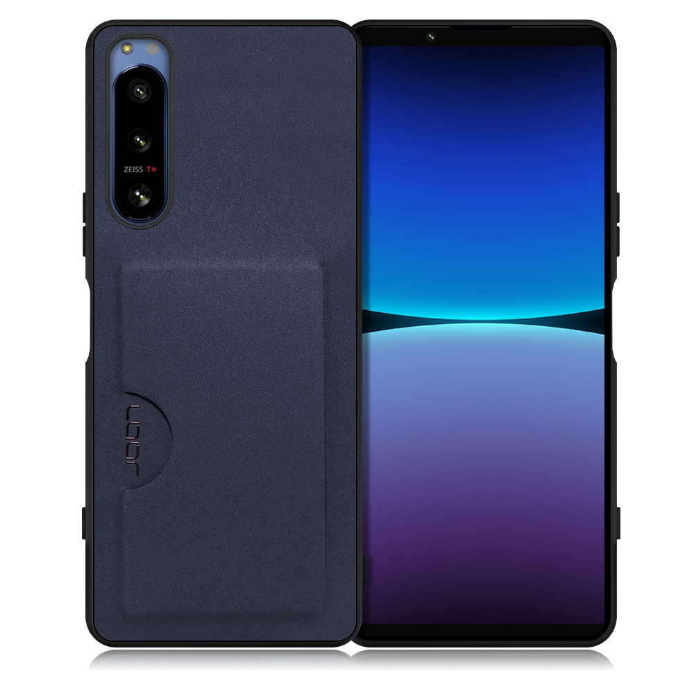LOOF SKIN SLIM-SLOT Series Xperia 5 IV SO-54C SOG09 用 [ネイビー] 背面 ケース スマホケース スマホカバー 背面カード 収納付き 薄い ポケット カード収納