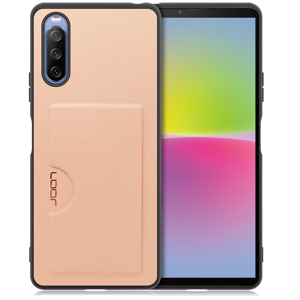 LOOF SKIN SLIM-SLOT Series Xperia 10 IV / SO-52C / SOG07 用 [アンバーローズ] スマホケース スマホカバー 背面カード 収納付き 薄い ポケット カード収納