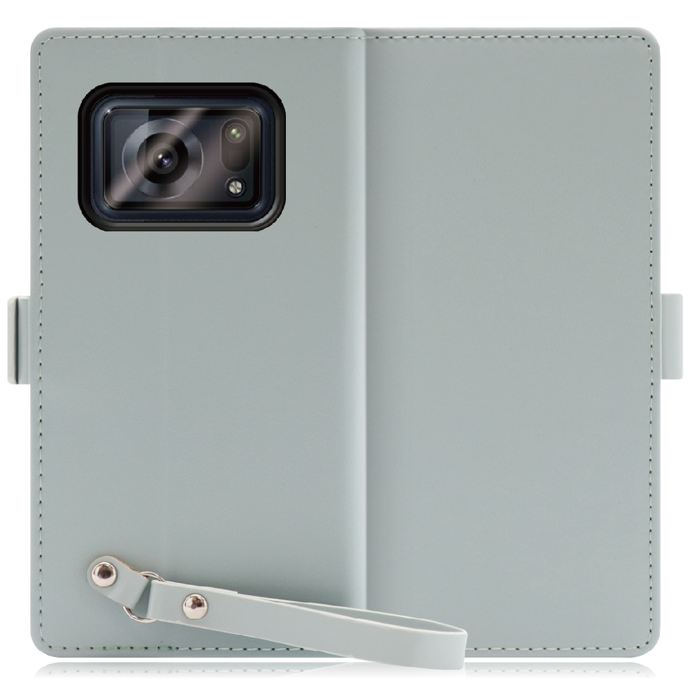 LOOF MACARON AQUOS R6 SH-51B 用 [アイスグリーン] 手帳型 ケース カバー スマホケース ストラップ 大容量 カード収納 スタンド ベルト スマホカバー パス入れ カード入れ レディース