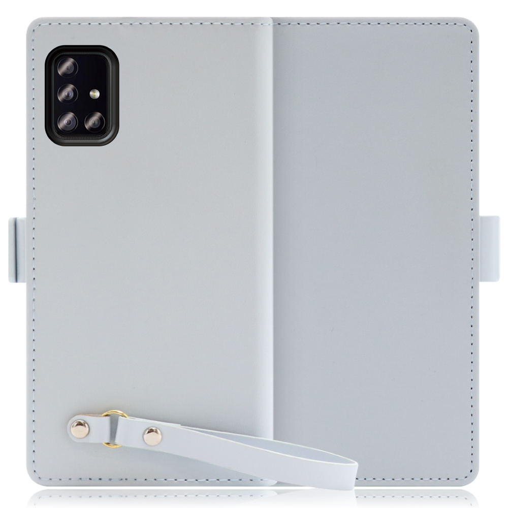 LOOF MACARON Galaxy A51 5G / SC-54A / SCG07 用 [シャーベットブルー]手帳型 ケース カバー スマホケース ストラップ 大容量 カード収納 スタンド ベルト スマホカバー パス入れ カード入れ レディース