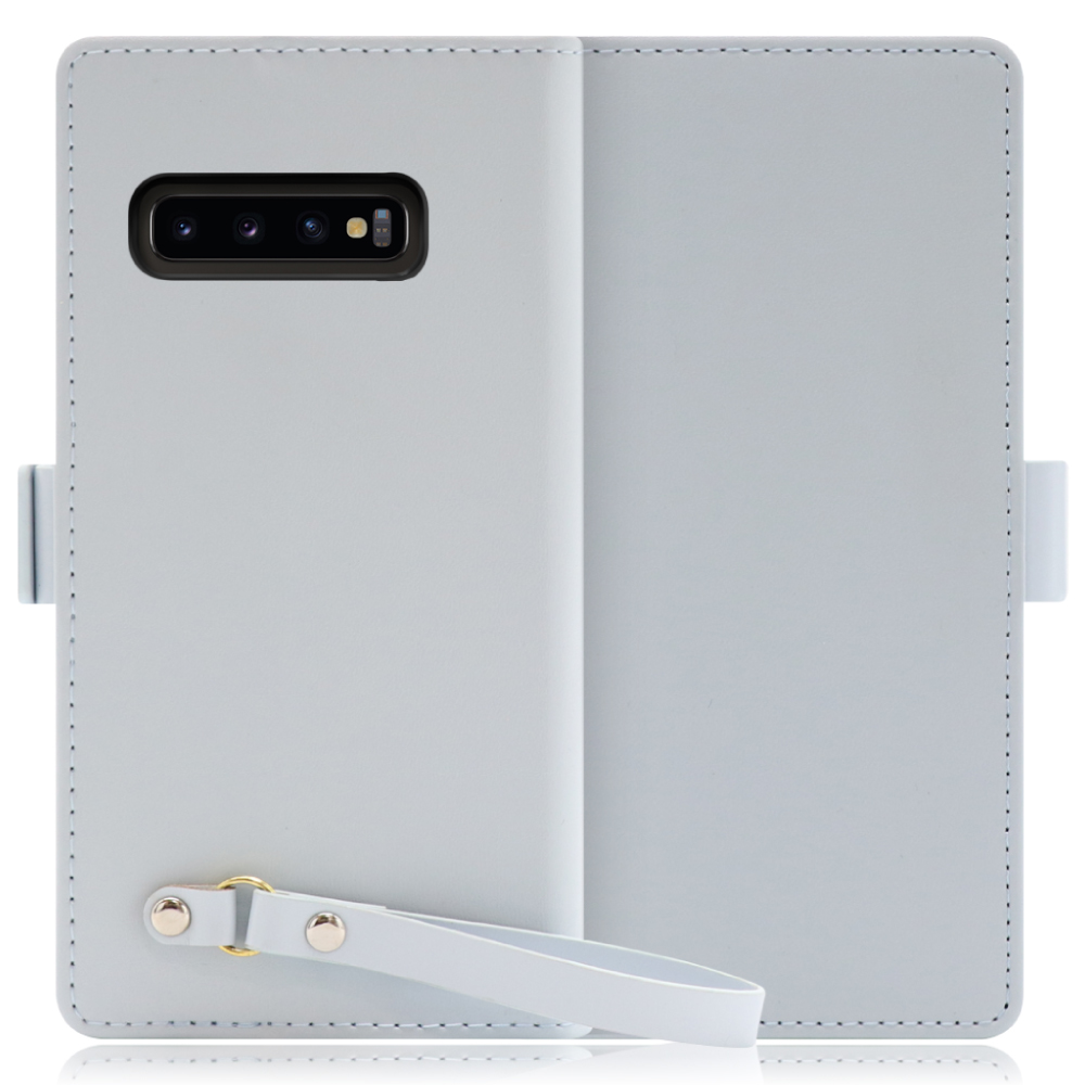 LOOF MACARON Galaxy S10+ / SC-04L / SCV42 用 [シャーベットブルー]手帳型 ケース カバー スマホケース ストラップ 大容量 カード収納 スタンド ベルト スマホカバー パス入れ カード入れ レディース