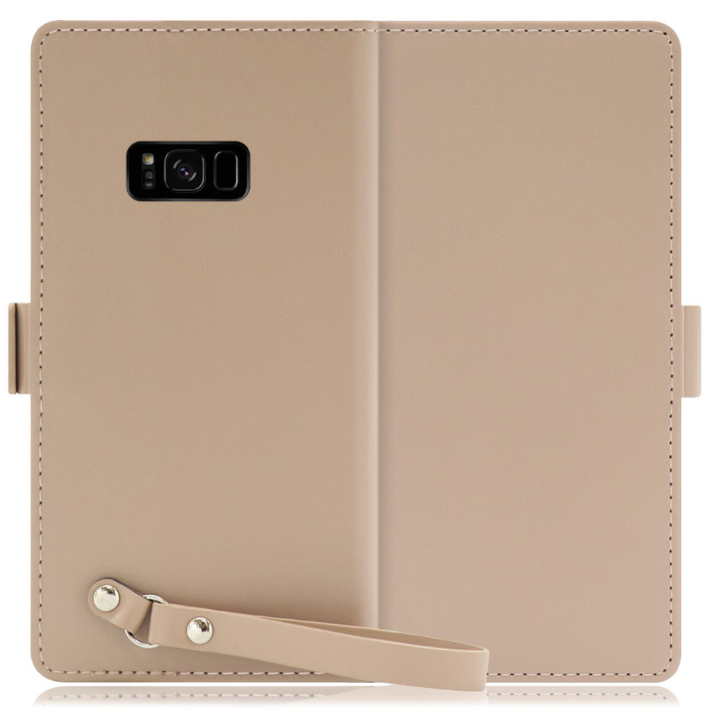 LOOF MACARON Galaxy S8 / SC-02J / SCV36 用 [モンブランキャメル] 手帳型 ケース カバー スマホケース ストラップ 大容量 カード収納 スタンド ベルト スマホカバー パス入れ カード入れ レディース