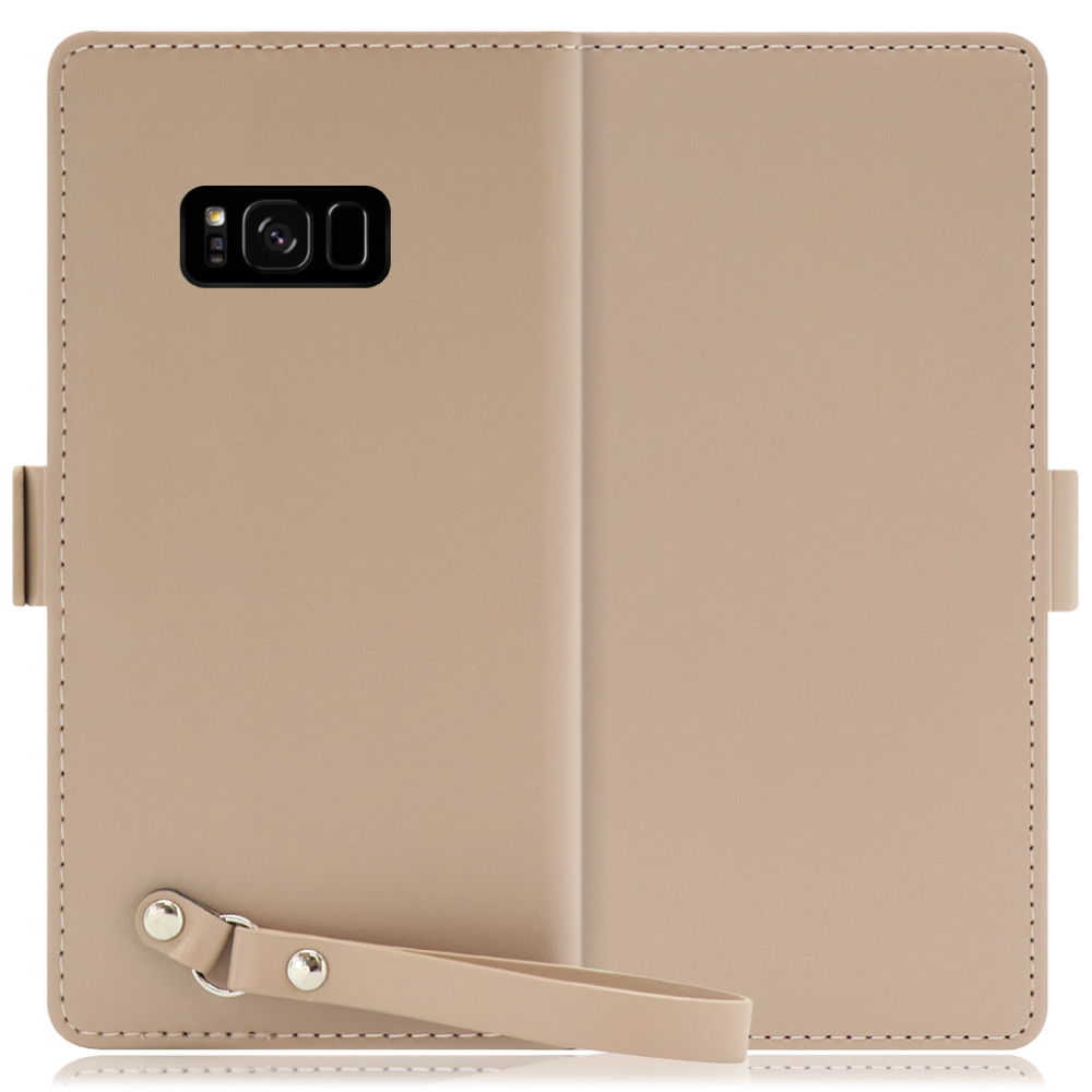 LOOF MACARON Galaxy S8+ / SC-03J / SCV35 用 [モンブランキャメル] 手帳型 ケース カバー スマホケース ストラップ 大容量 カード収納 スタンド ベルト スマホカバー パス入れ カード入れ レディース
