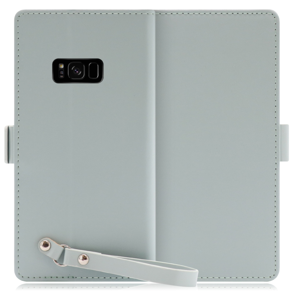 LOOF MACARON Galaxy S8 / SC-02J / SCV36 用 [アイスグリーン] 手帳型 ケース カバー スマホケース ストラップ 大容量 カード収納 スタンド ベルト スマホカバー パス入れ カード入れ レディース