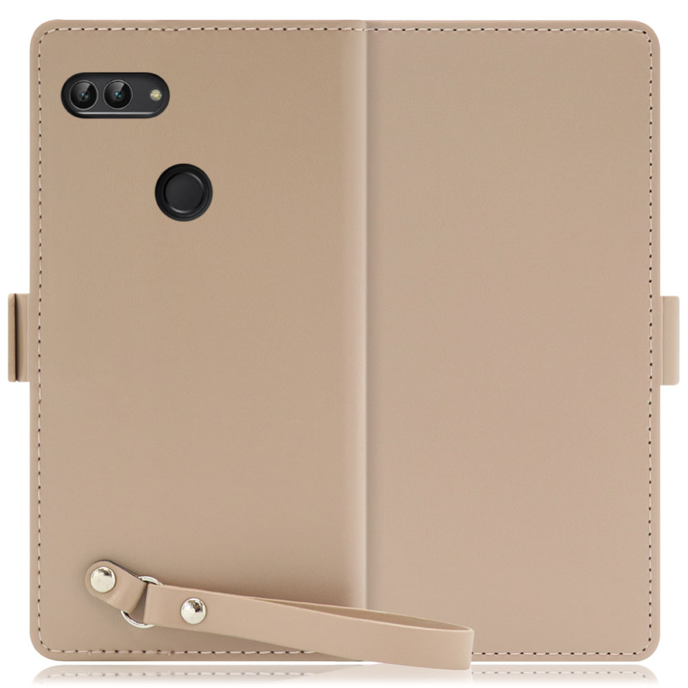 LOOF MACARON HUAWEI nova lite 2 / 704HW 用 [モンブランキャメル] 手帳型 ケース カバー スマホケース ストラップ 大容量 カード収納 スタンド ベルト スマホカバー パス入れ カード入れ レディース
