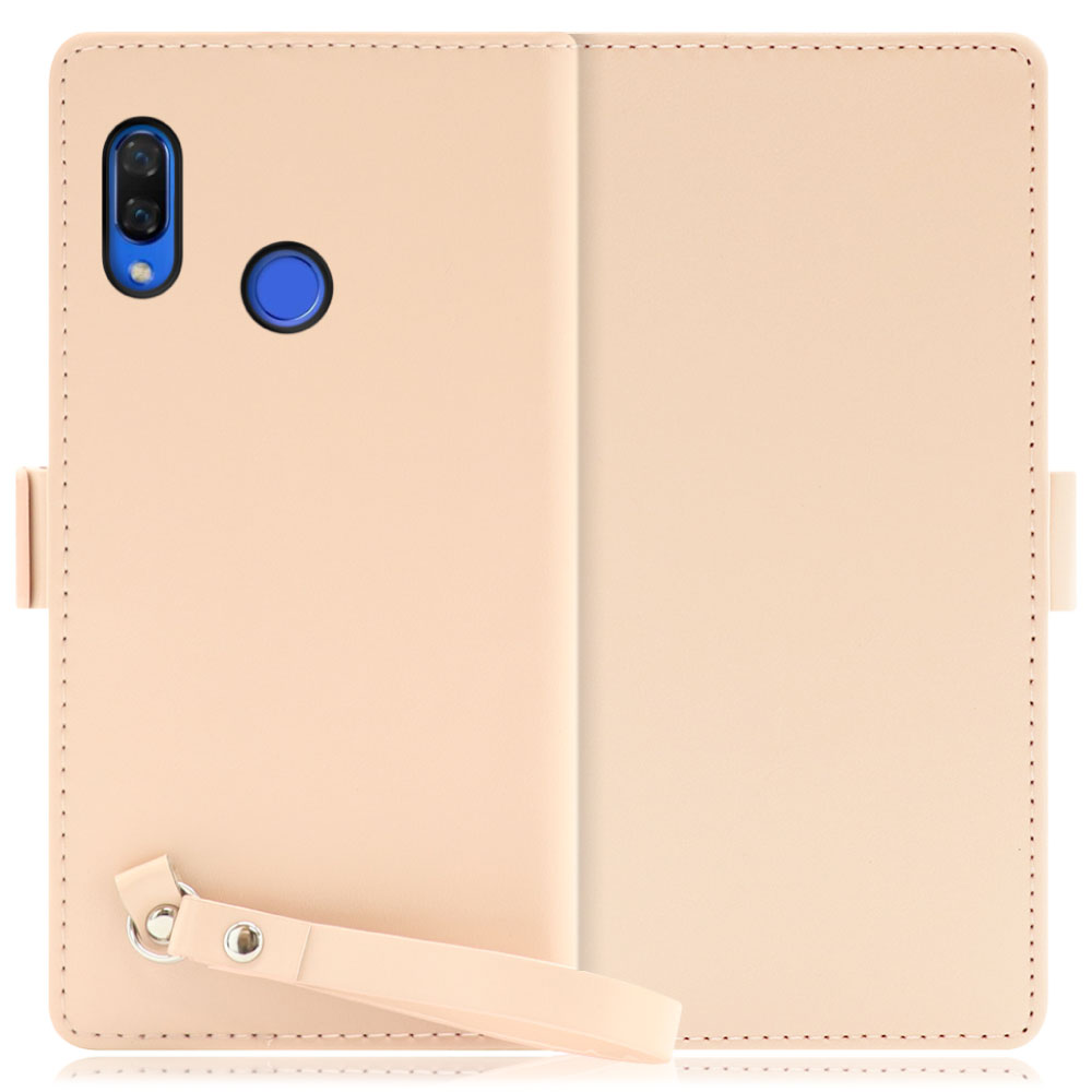 LOOF MACARON HUAWEI nova 3 / PAR-LX9 用 [ピーチピンク] 手帳型 ケース カバー スマホケース ストラップ 大容量 カード収納 スタンド ベルト スマホカバー パス入れ カード入れ レディース