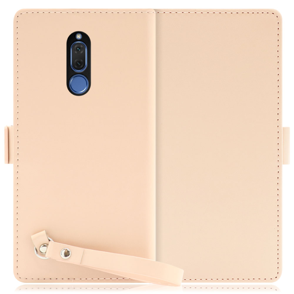 LOOF MACARON HUAWEI Mate 10 lite / RNE-L25 用 [ピーチピンク] 手帳型 ケース カバー スマホケース ストラップ 大容量 カード収納 スタンド ベルト スマホカバー パス入れ カード入れ レディース