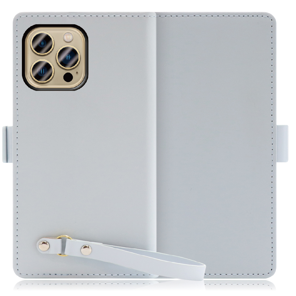 LOOF MACARON iPhone 13 Pro Max 用 [シャーベットブルー]手帳型 ケース カバー スマホケース ストラップ 大容量 カード収納 スタンド ベルト スマホカバー パス入れ カード入れ レディース