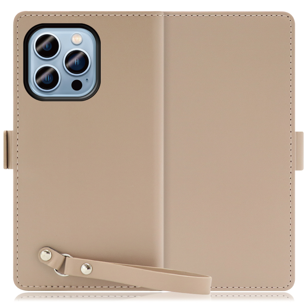 LOOF MACARON iPhone 14 Pro Max 用 [モンブランキャメル] 手帳型 ケース カバー スマホケース ストラップ 大容量 カード収納 スタンド ベルト スマホカバー パス入れ カード入れ レディース