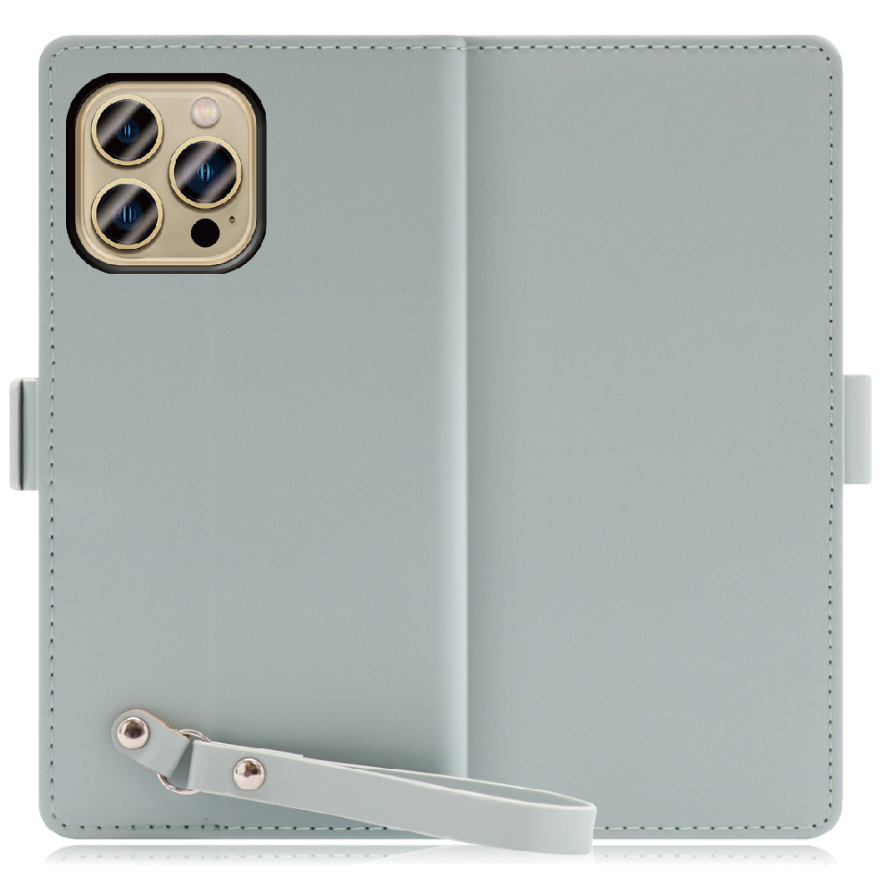 LOOF MACARON iPhone 13 Pro Max 用 [アイスグリーン] 手帳型 ケース カバー スマホケース ストラップ 大容量 カード収納 スタンド ベルト スマホカバー パス入れ カード入れ レディース