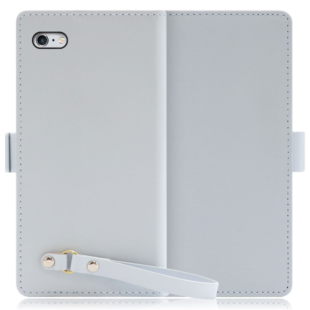 LOOF MACARON iPhone 6 Plus / 6s Plus 用 [シャーベットブルー]手帳型 ケース カバー スマホケース ストラップ 大容量 カード収納 スタンド ベルト スマホカバー パス入れ カード入れ レディース