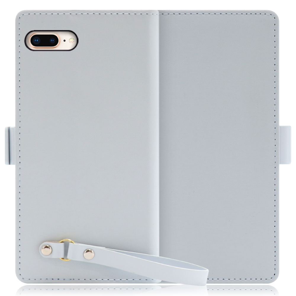 LOOF MACARON iPhone 7 Plus / 8 Plus 用 [シャーベットブルー]手帳型 ケース カバー スマホケース ストラップ 大容量 カード収納 スタンド ベルト スマホカバー パス入れ カード入れ レディース