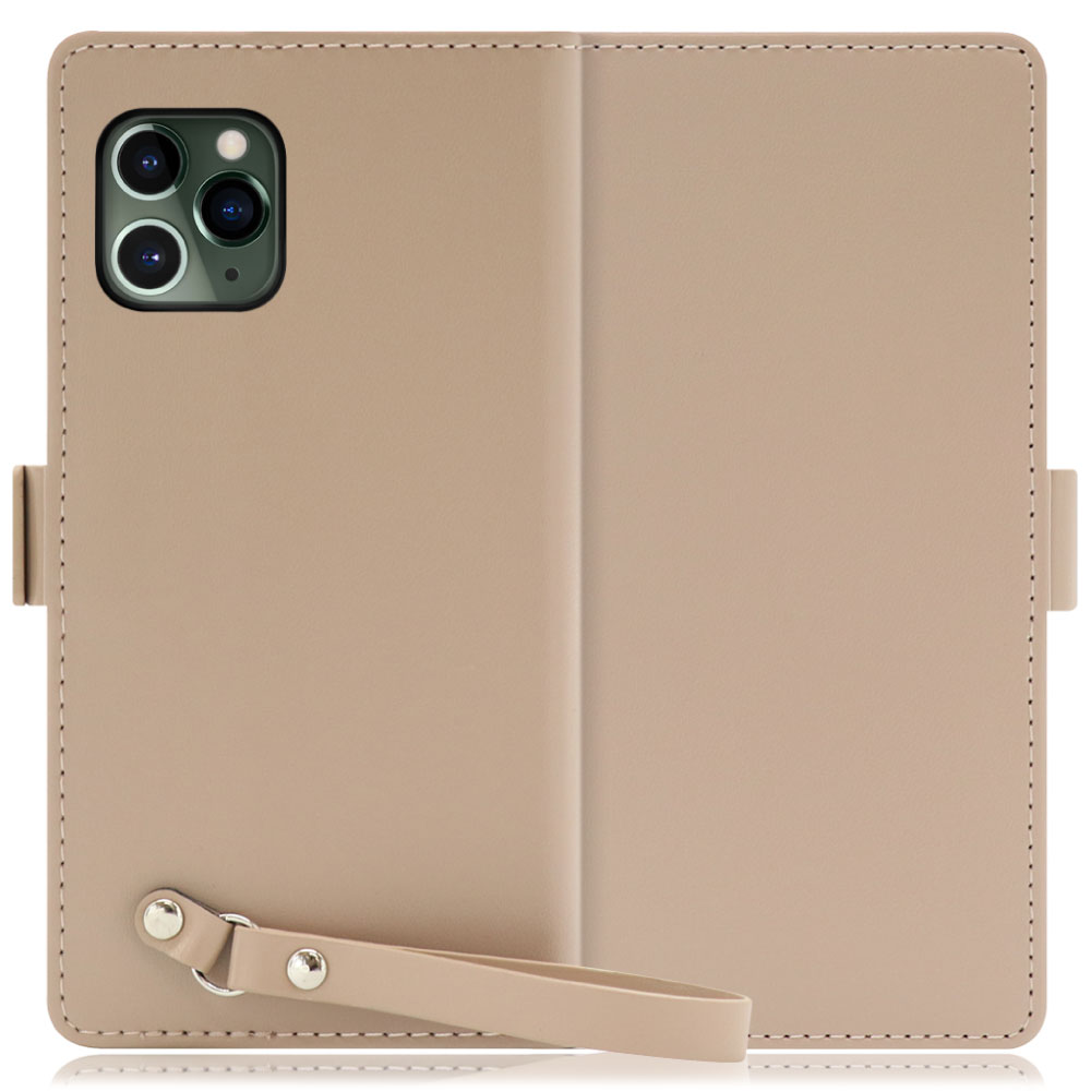 LOOF MACARON iPhone 11 Pro 用 [モンブランキャメル] 手帳型 ケース カバー スマホケース ストラップ 大容量 カード収納 スタンド ベルト スマホカバー パス入れ カード入れ レディース