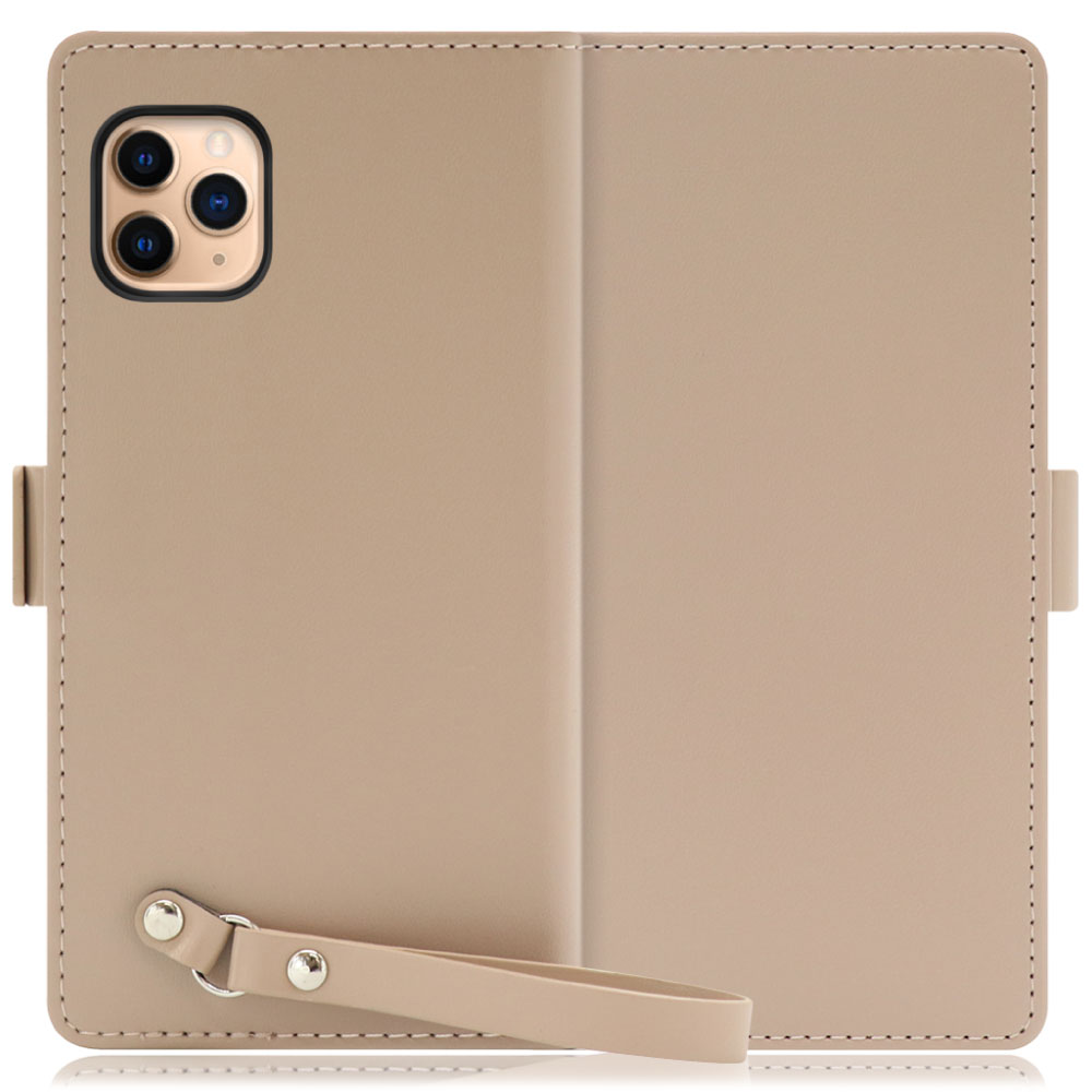 LOOF MACARON iPhone 11 Pro Max 用 [モンブランキャメル] 手帳型 ケース カバー スマホケース ストラップ 大容量 カード収納 スタンド ベルト スマホカバー パス入れ カード入れ レディース
