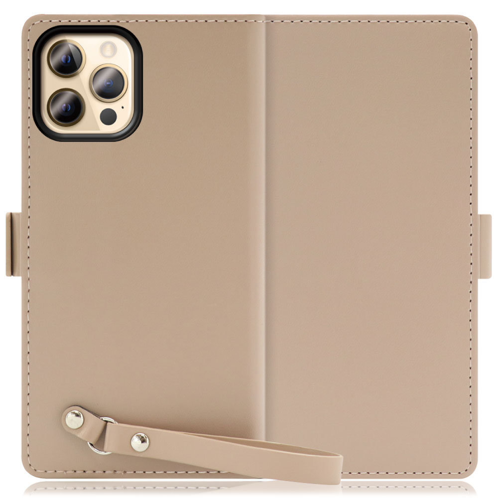 LOOF MACARON iPhone 12 Pro Max 用 [モンブランキャメル] 手帳型 ケース カバー スマホケース ストラップ 大容量 カード収納 スタンド ベルト スマホカバー パス入れ カード入れ レディース