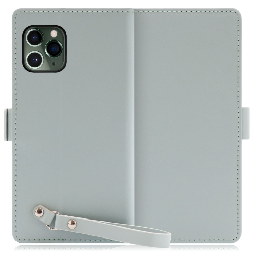 LOOF MACARON iPhone 11 Pro 用 [アイスグリーン] 手帳型 ケース カバー スマホケース ストラップ 大容量 カード収納 スタンド ベルト スマホカバー パス入れ カード入れ レディース