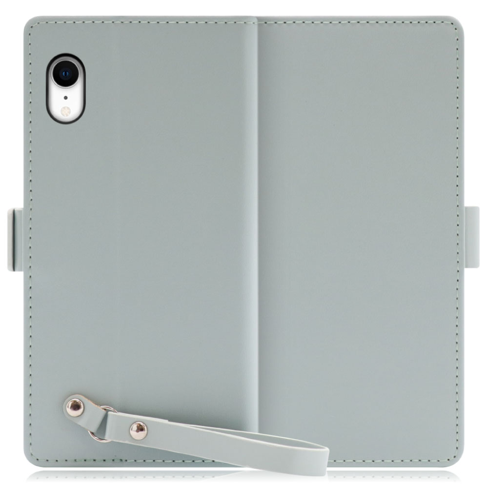 LOOF MACARON iPhone XR 用 [アイスグリーン] 手帳型 ケース カバー スマホケース ストラップ 大容量 カード収納 スタンド ベルト スマホカバー パス入れ カード入れ レディース