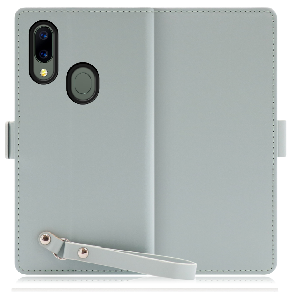 LOOF MACARON UMIDIGI A3X 用 [アイスグリーン] 手帳型 ケース カバー スマホケース ストラップ 大容量 カード収納 スタンド ベルト スマホカバー パス入れ カード入れ レディース