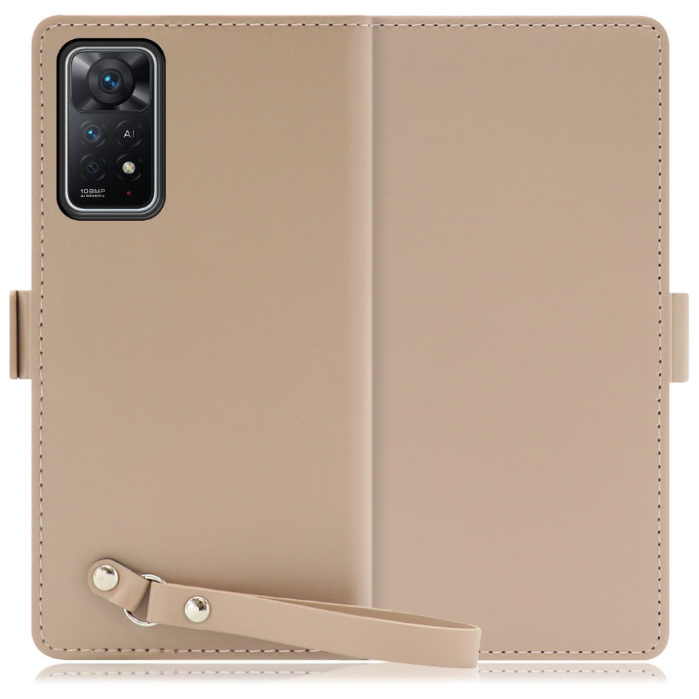 LOOF Macaron Xiaomi Redmi Note 11 Pro 5G [モンブランキャメル] 手帳型 ケース カバー スマホケース ストラップ 大容量 カード収納 スタンド ベルト スマホカバー パス入れ カード入れ レディース