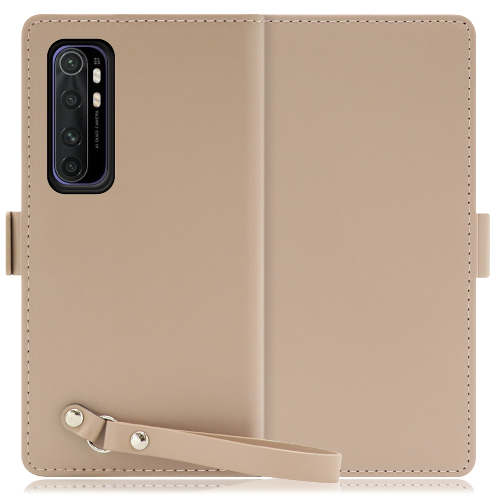 LOOF MACARON Xiaomi Mi Note 10 Lite 用 [モンブランキャメル] 手帳型 ケース カバー スマホケース ストラップ 大容量 カード収納 スタンド ベルト スマホカバー パス入れ カード入れ レディース
