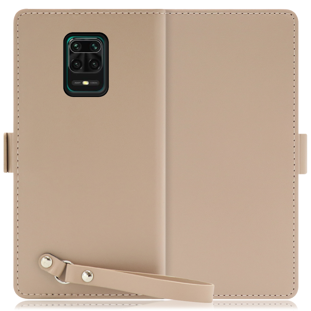 LOOF MACARON Xiaomi Redmi Note 9S 用 [モンブランキャメル] 手帳型 ケース カバー スマホケース ストラップ 大容量 カード収納 スタンド ベルト スマホカバー パス入れ カード入れ レディース