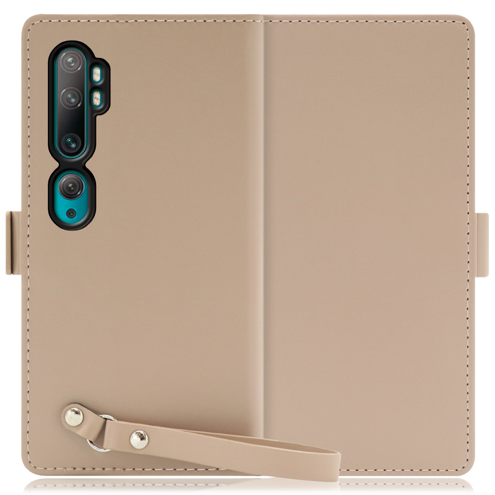 LOOF MACARON Xiaomi Mi Note 10 / Mi Note 10 Pro / M1910F4G / M1910F4S 用 [モンブランキャメル] 手帳型 ケース カバー スマホケース ストラップ 大容量 カード収納 スタンド ベルト スマホカバー パス入れ カード入れ レディース