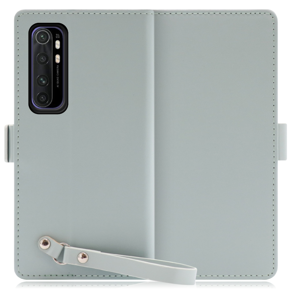 LOOF MACARON Xiaomi Mi Note 10 Lite 用 [アイスグリーン] 手帳型 ケース カバー スマホケース ストラップ 大容量 カード収納 スタンド ベルト スマホカバー パス入れ カード入れ レディース